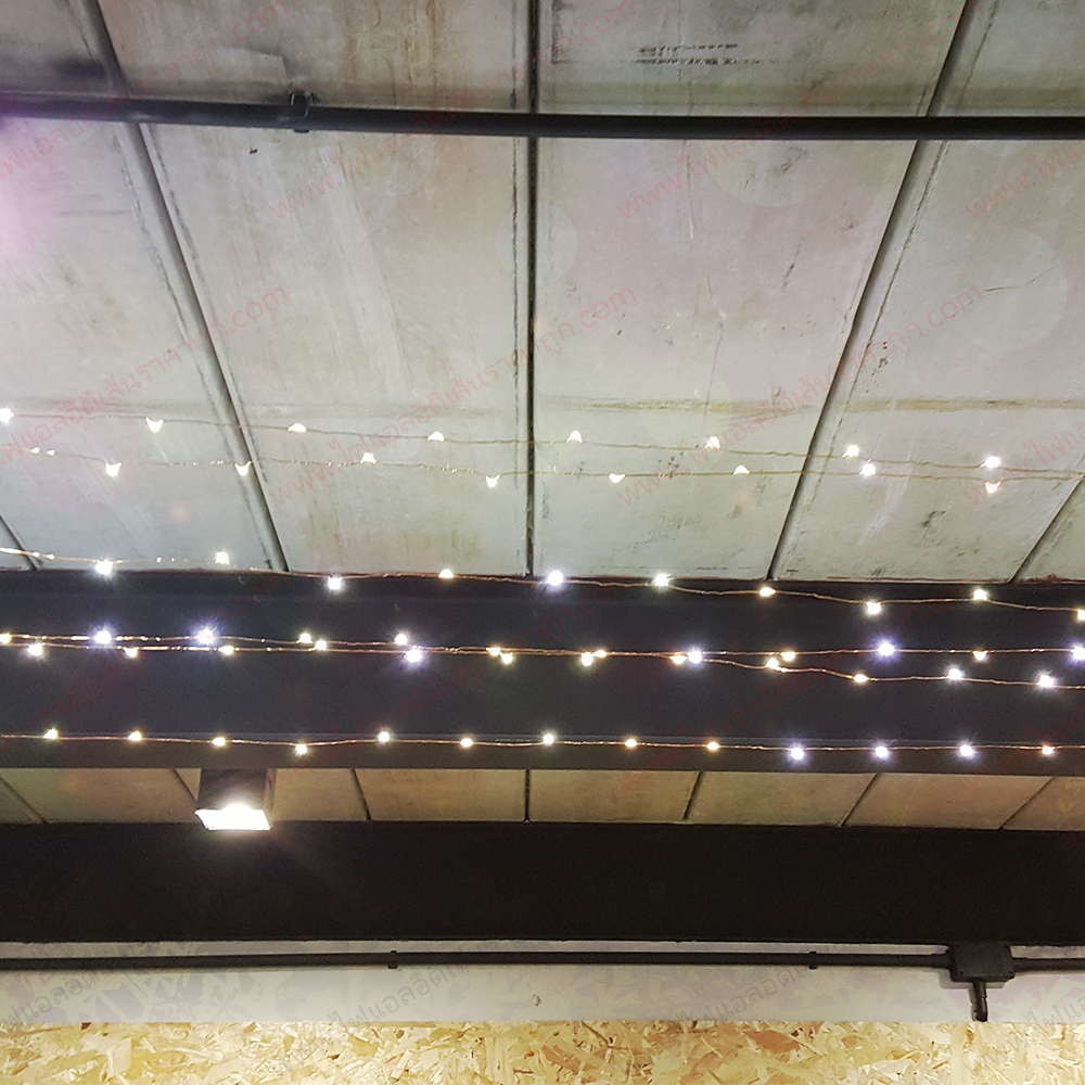 ไฟหิ่งห้อย Led String Lights 12v ยาว 10 เมตร พร้อมอแดปเตอร์ แสงขาวผสมวอร์ม ใช้ไฟประดับตกแต่งห้อง ไฟคริสมาส