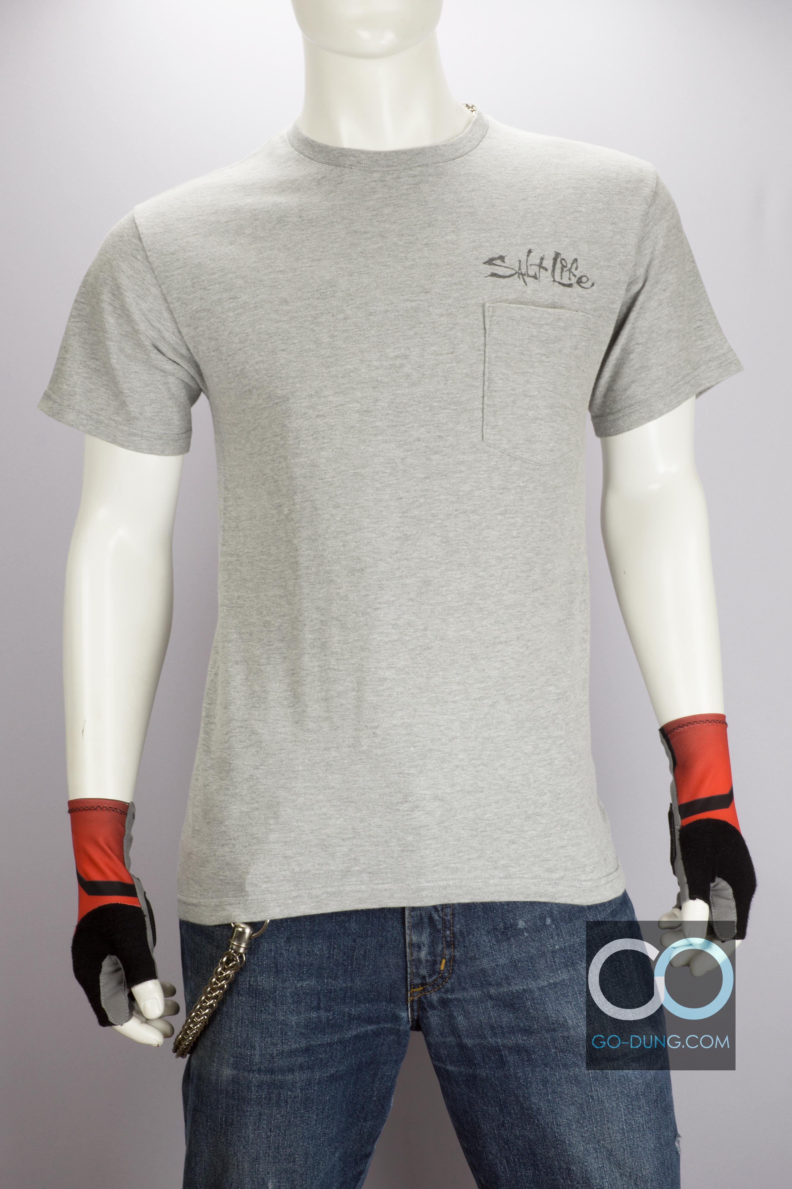 เสื้อยืดผ้าบาง ผ้าผสม โพลี 90/10 มีกระเป๋า ยี่ห้อ SALT LIFE