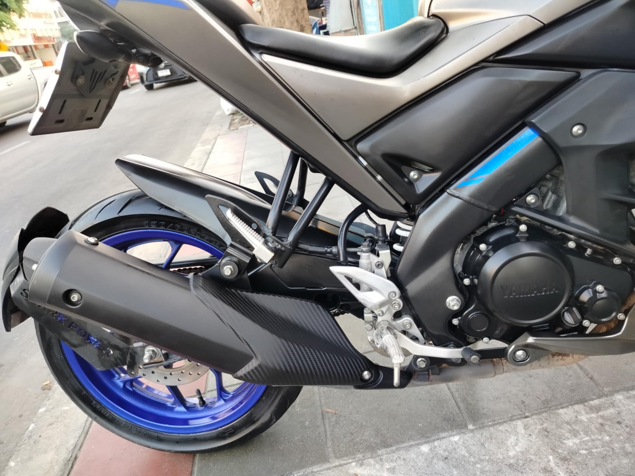 (ปิดการขายครับ) ส่งกาญจนบุรี อีกคัน Yamaha mslaz สีเทา drak edition สีเข้มสวยดุดัน