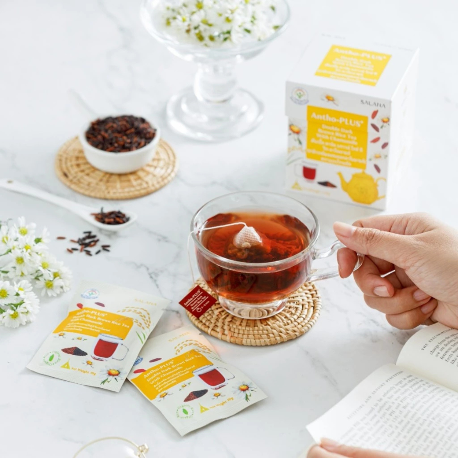 SALANA Brown Rice Tea With Chamomile ชาข้าวกล้อง ผสม ดอกคาโมมายล์ ขนาด 10g x 10 ซอง ชาคาโมมายล์ ไม่มีน้ำตาล
