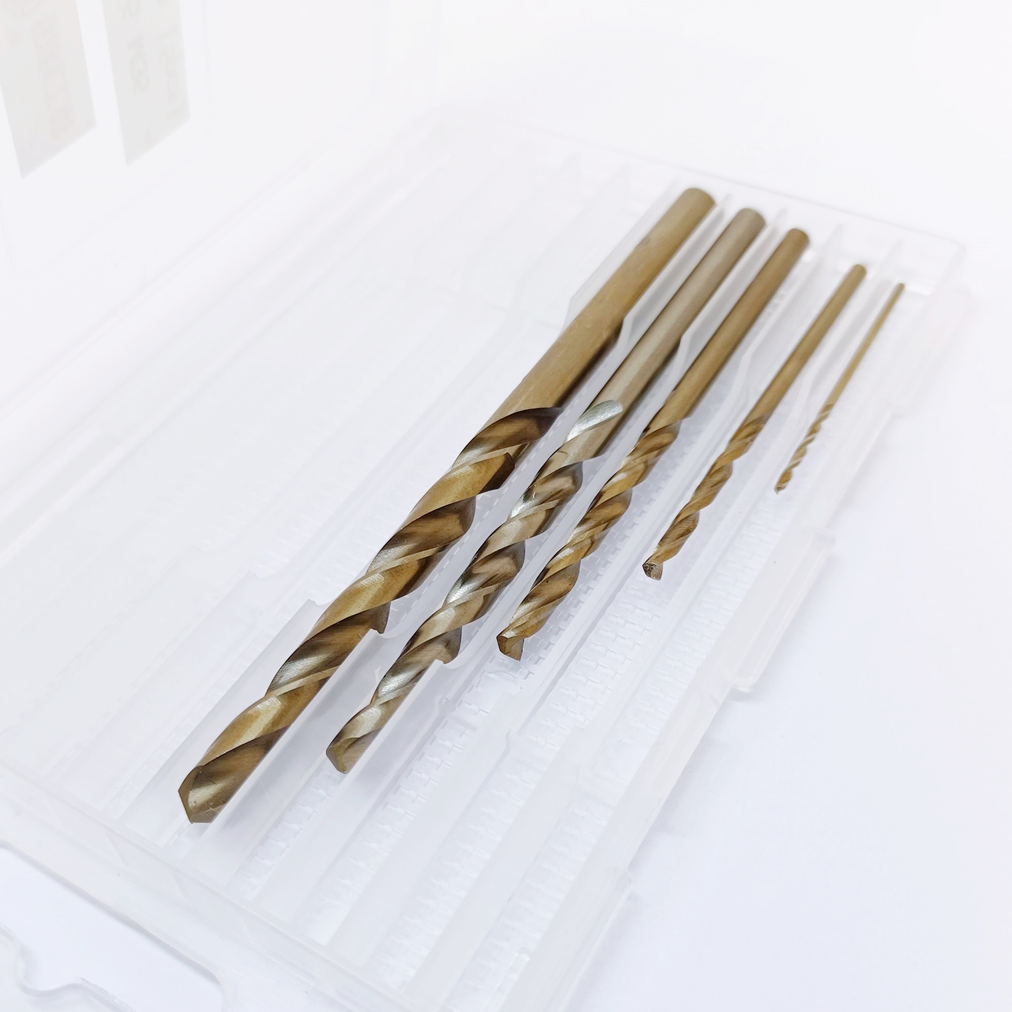 OPP Beili ชุดดอกสว่านโคบอลต์ HSS Co5 M35 ขนาด 1.0-5.0 mm [5pcs] กล่องพลาสติก สำหรับเจาะสแตนเลส เจาะเหล็ก