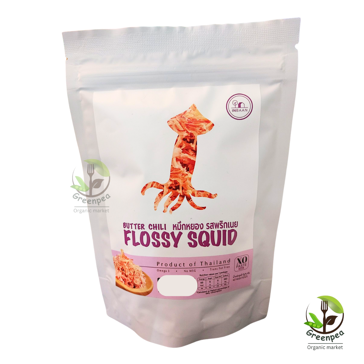 INBAAN Butter Chili Flossy Squid ขนาด 20 กรัม หมึกหยอง รสพริกเนย หอมปลาหมึก อร่อย XO Paste