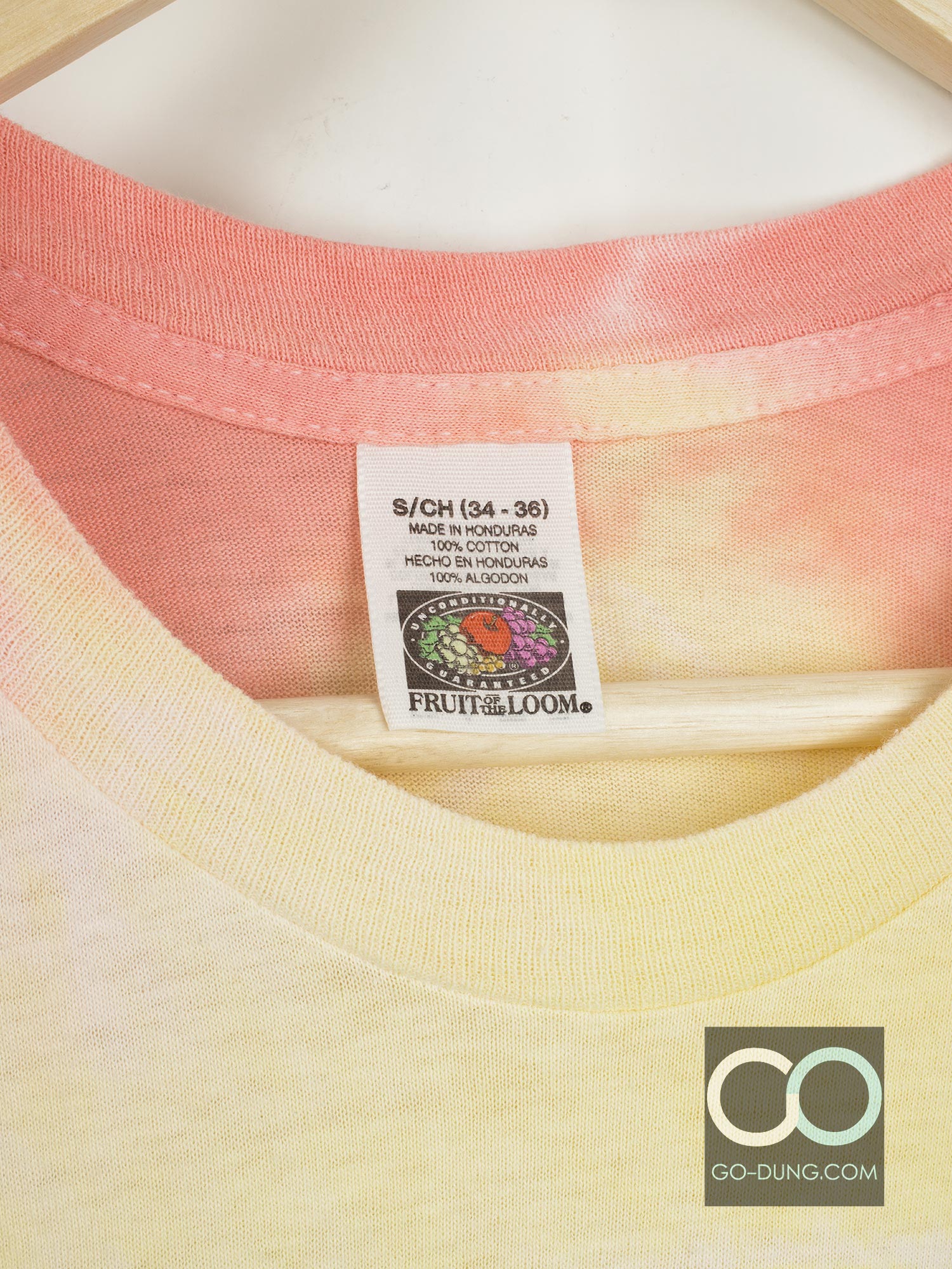 เสื้อยืดมัดย้อมวินเทจ ยุค 70's FRUIT OF THE LOOM UNCONDITIONAL GUARANTEE สภาพสวย หายาก ไม่มีตำหนิ