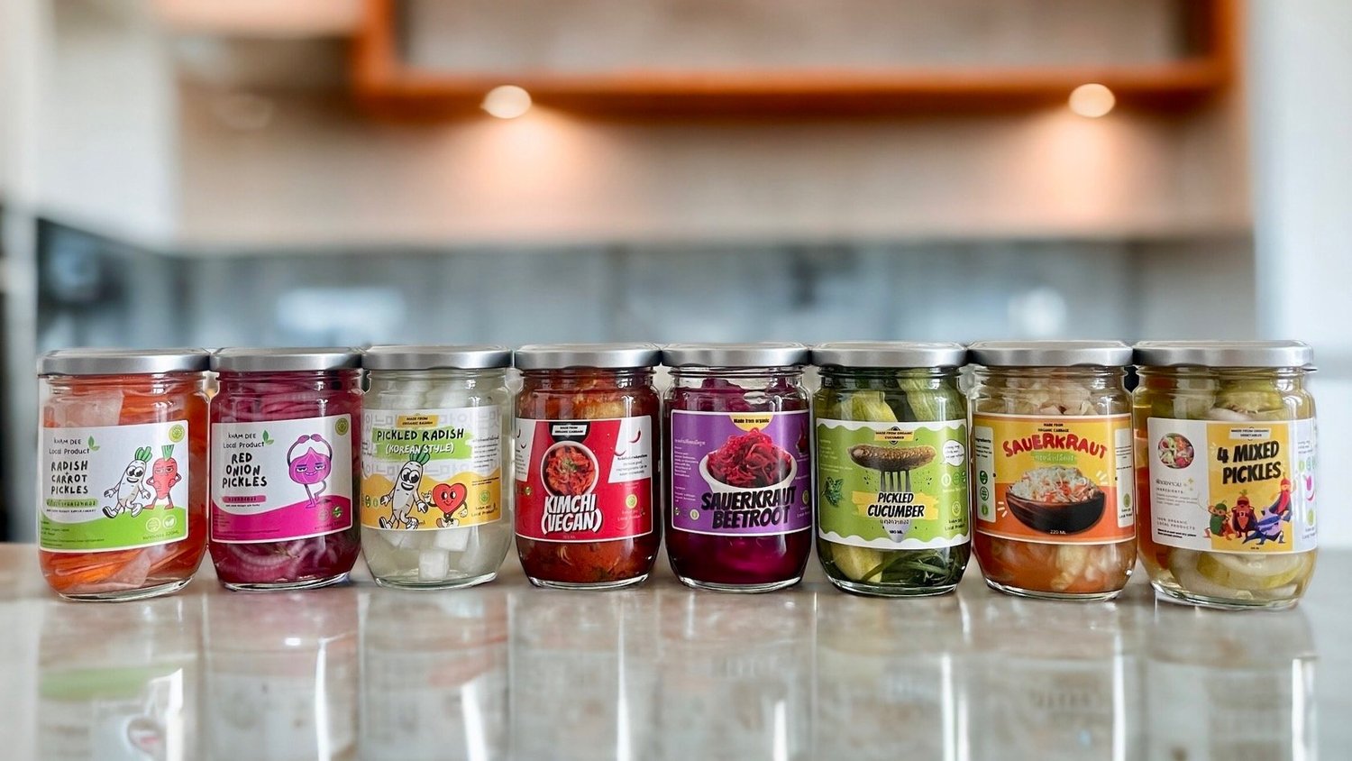 Kham Dee ผักดอง คำดี ออร์แกนิก Pickles oganic ขนาด 220 กรัม อร่อย ครบรส มี 11 รสชาตื บรรจุขวด พร้อมทาน เครื่องเคียง