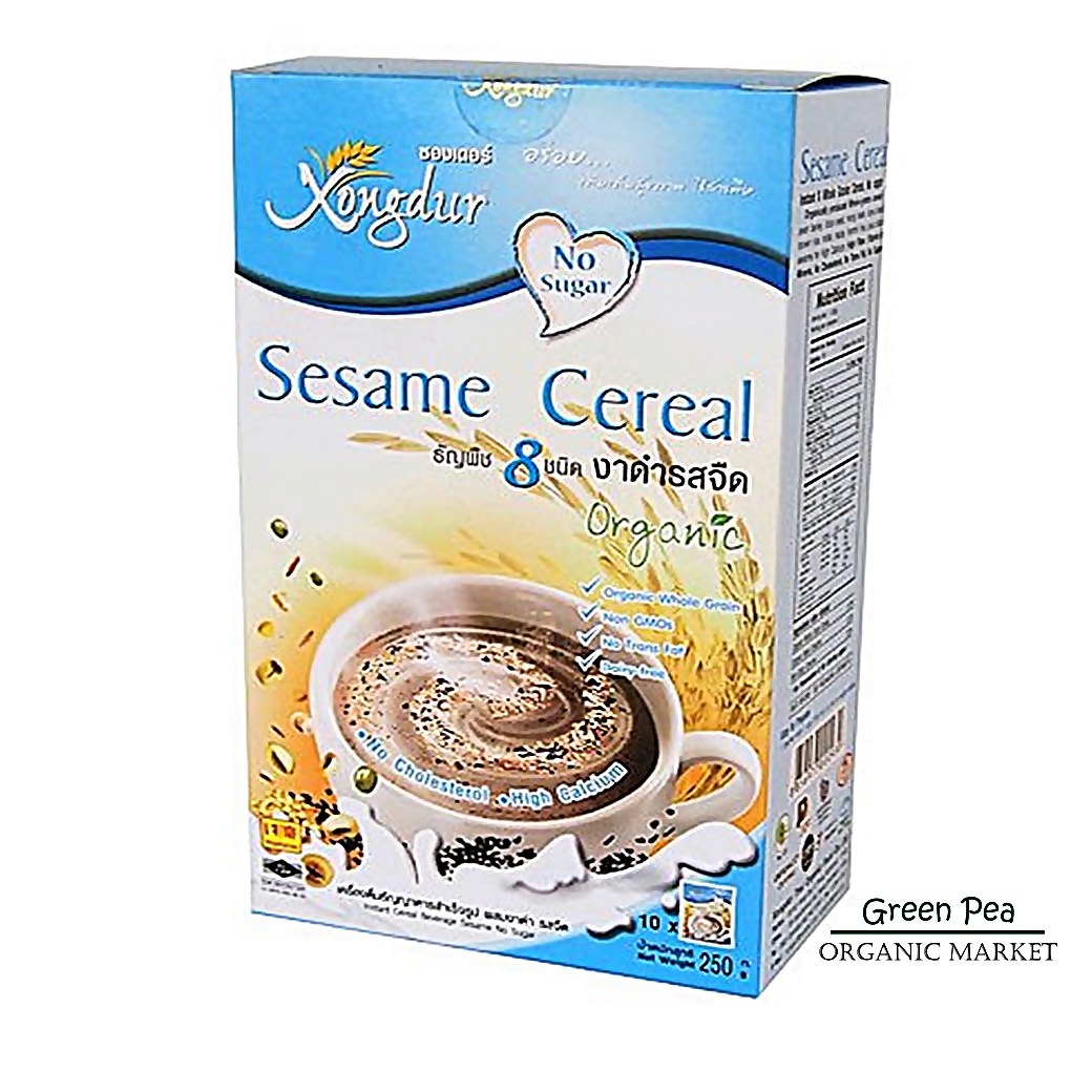 เครื่องดื่มธัญญาหาร ผสมงาดำ สูตรไม่มีน้ำตาล Xongdur (กล่อง 10 ซอง)