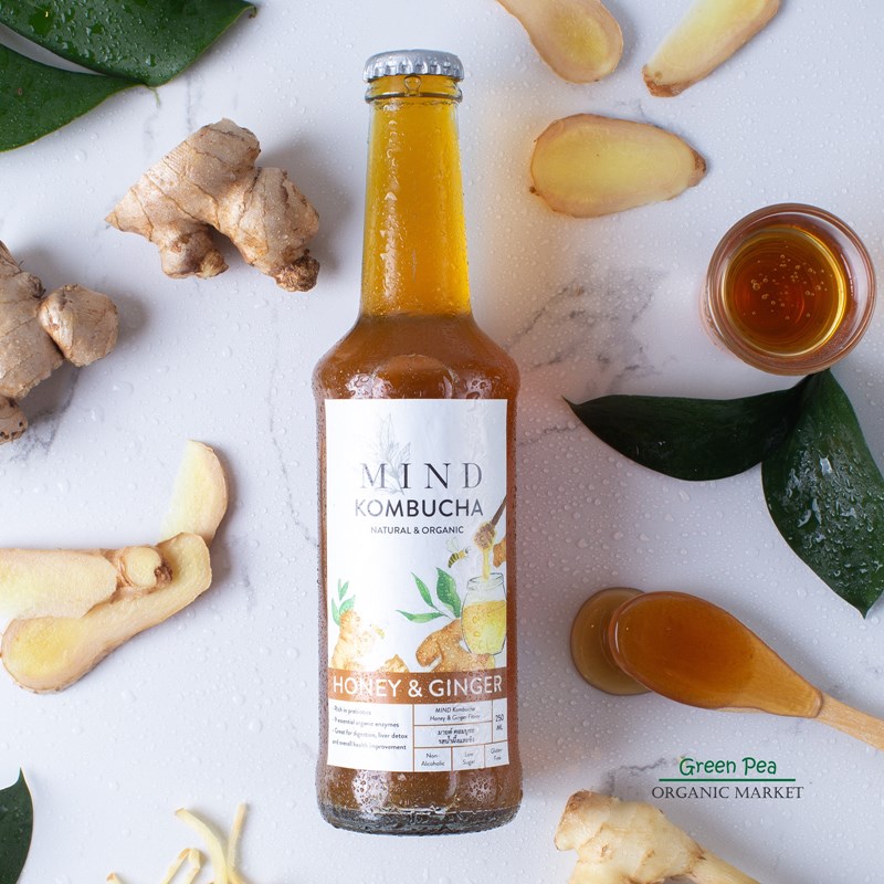 Mind Organic Kombucha, มายด์ คอมบูชะ ,คอมบูชะต้นตำรับ 5 รสชาติ , 250 มล. มีอย.