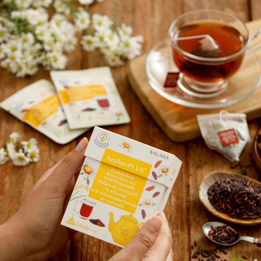 SALANA Brown Rice Tea With Chamomile ชาข้าวกล้อง ผสม ดอกคาโมมายล์ ขนาด 10g x 10 ซอง ชาคาโมมายล์ ไม่มีน้ำตาล