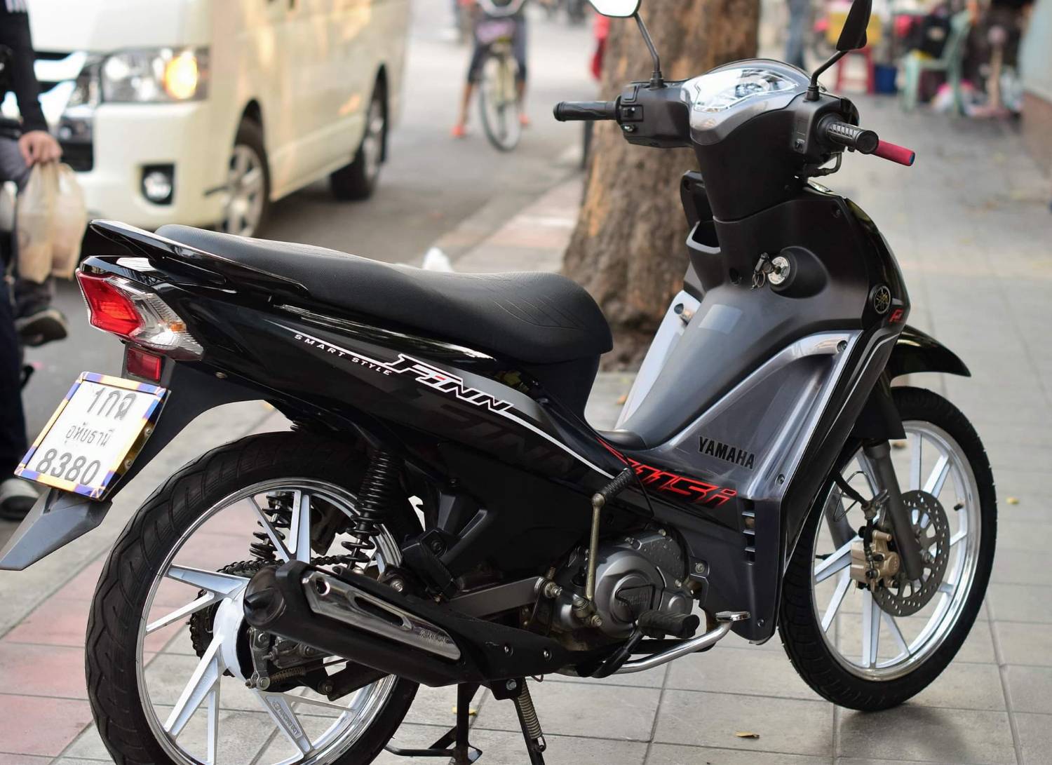 (ปิดการขาย ฟินๆ) yamaha finn สีดำ สตาร์ทมือ ล้อแม็กซ์ racing boy สวย ทน แกร่ง