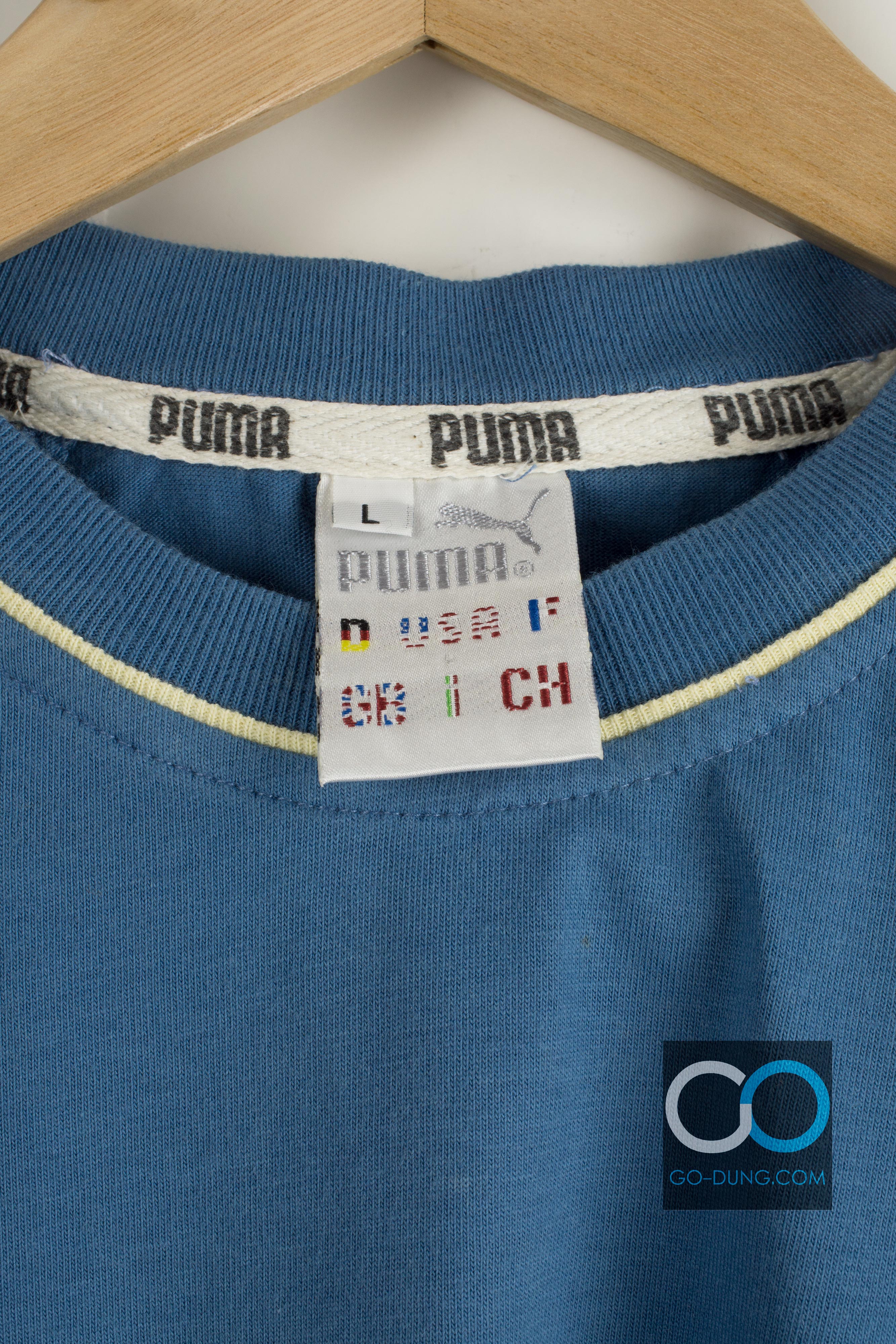 เสื้อยืดมือสอง แบรนด์เนม ยี่ห้อ PUMA รุ่นเก่า แขนต่อ ผ้าบาง