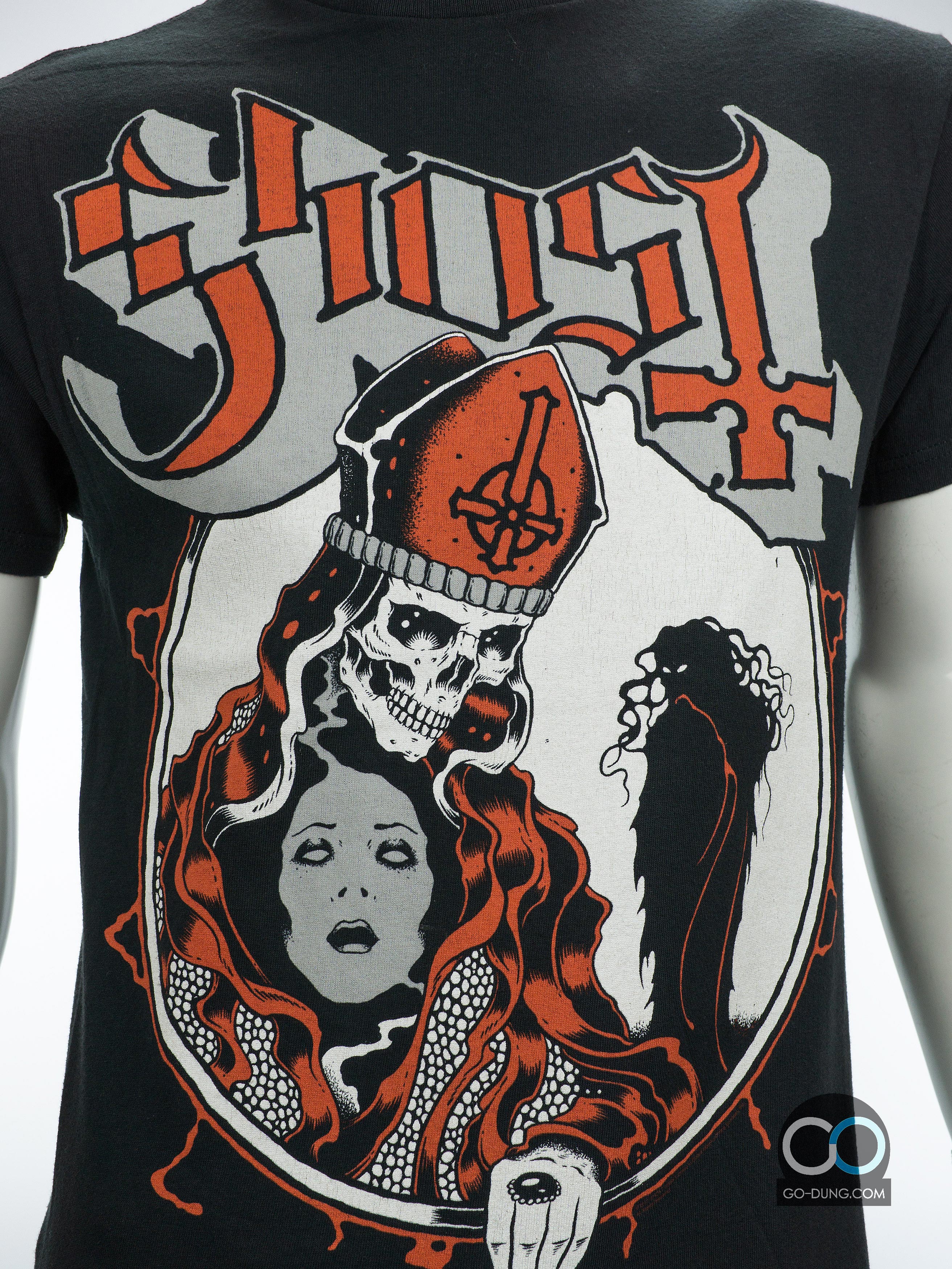 เสื้อยืดมือสอง GHOST ลายบาทหลวงปีศาจ ผ้า 100 คอตตอน