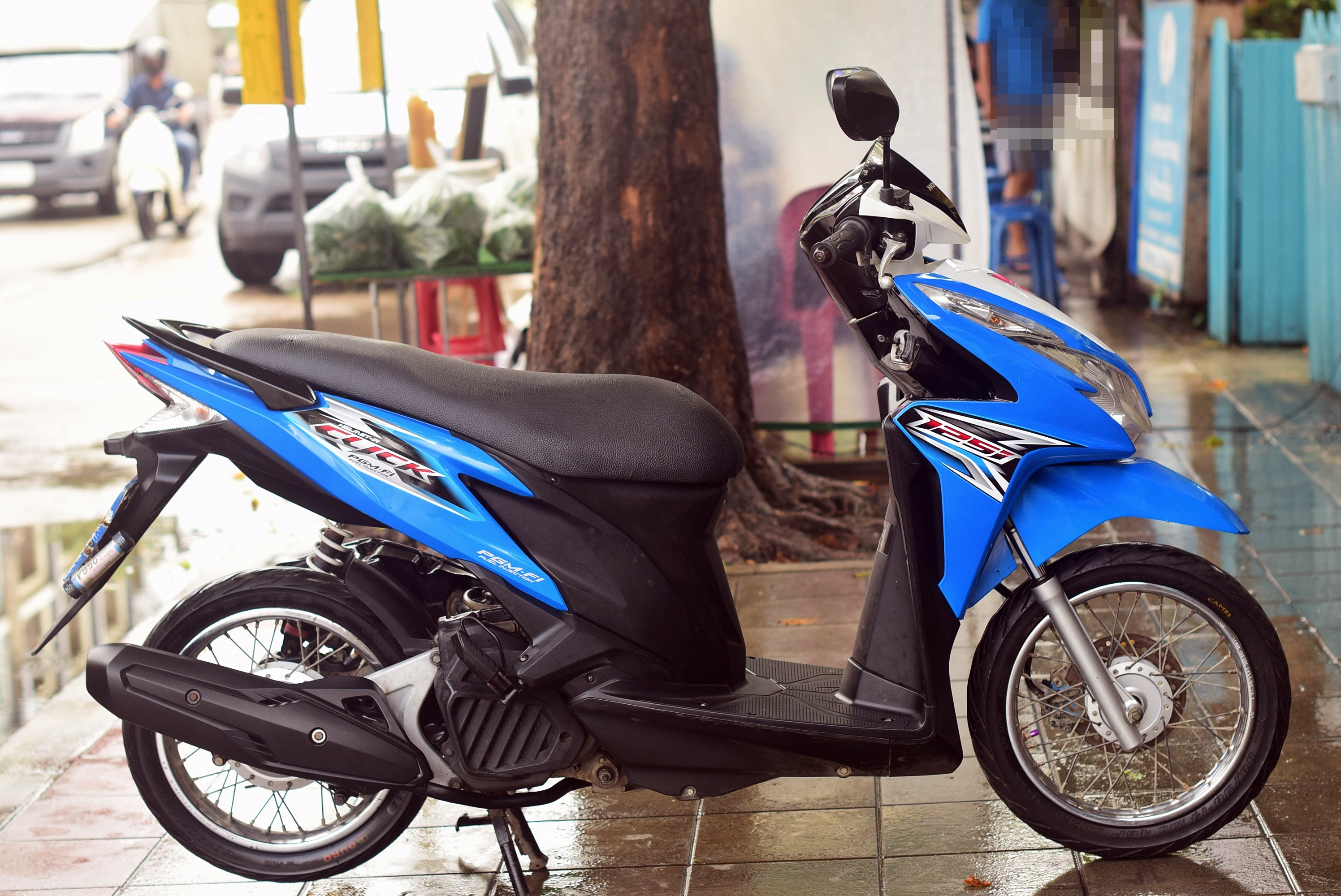 (( ขายแล้วครับ )) click 125 i สีน้ำเงิน ทะเบียนสวย