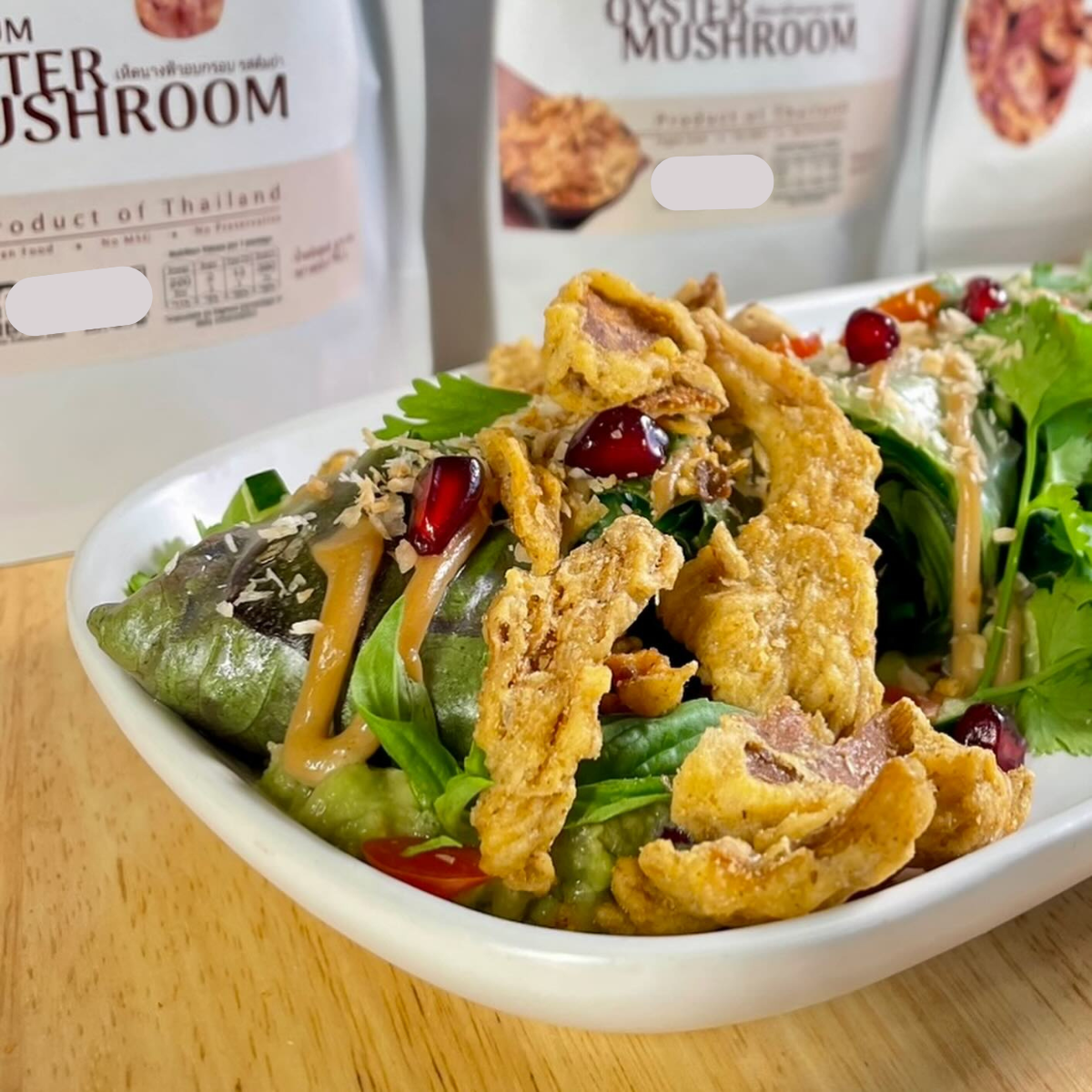 INBAAN เห็ดนางฟ้า อบกรอบ รสต้มยำ ขนาด 40 กรัม หอมเครื่องต้มยำ อร่อยกรุบกรอบ Tom Yum Oyster Mushroom