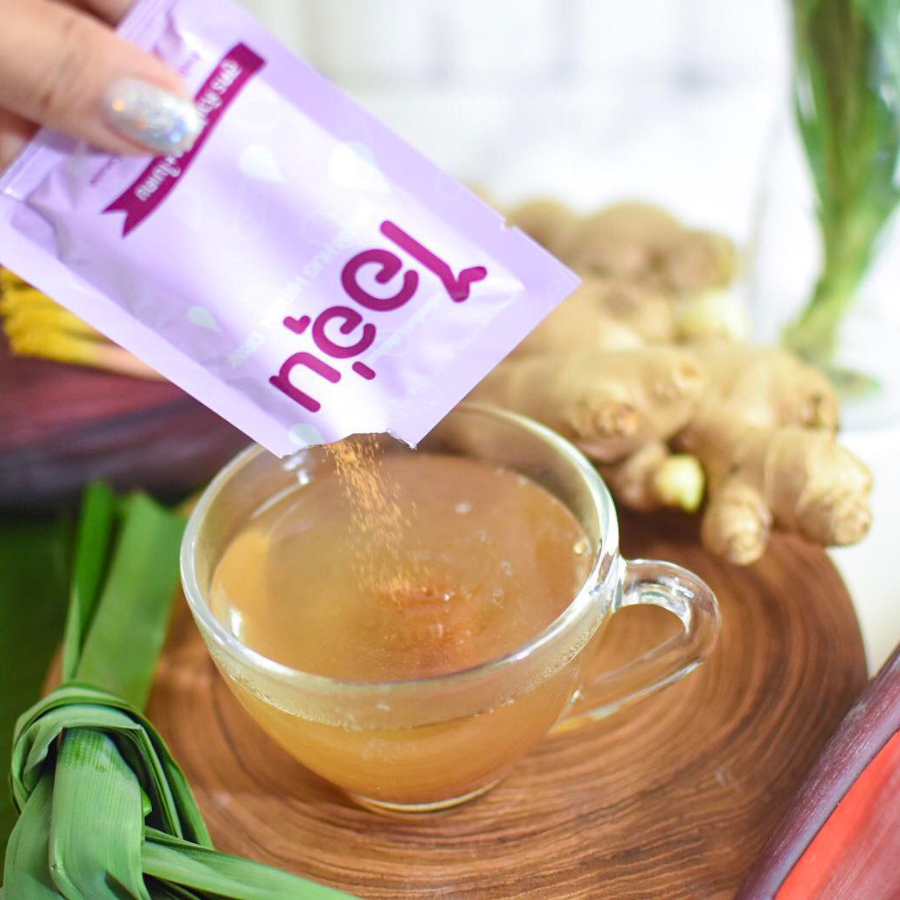 ไออุ่น เครื่องดื่ม สมุนไพร หัวปลี ชนิดผง Banana blossom powder drink 120 g X 10 ซอง เครื่องดื่มหัวปลี ผสมขิง และใบเตย