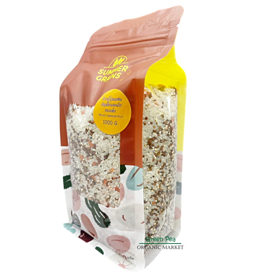 Summer Grains ข้าวญี่ปุ่น ผสมธัญพืช และผักอบแห้ง 1kg. Mixed japanese rice