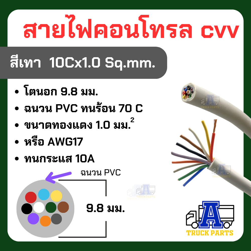 สายไฟทองแดงเต็ม 5Cx1.0 7Cx1.0 10Cx1.0 12Cx1.0(ตัดแบ่ง) สายไฟคอนโทรล สายมัลติคอร์ AV/DC