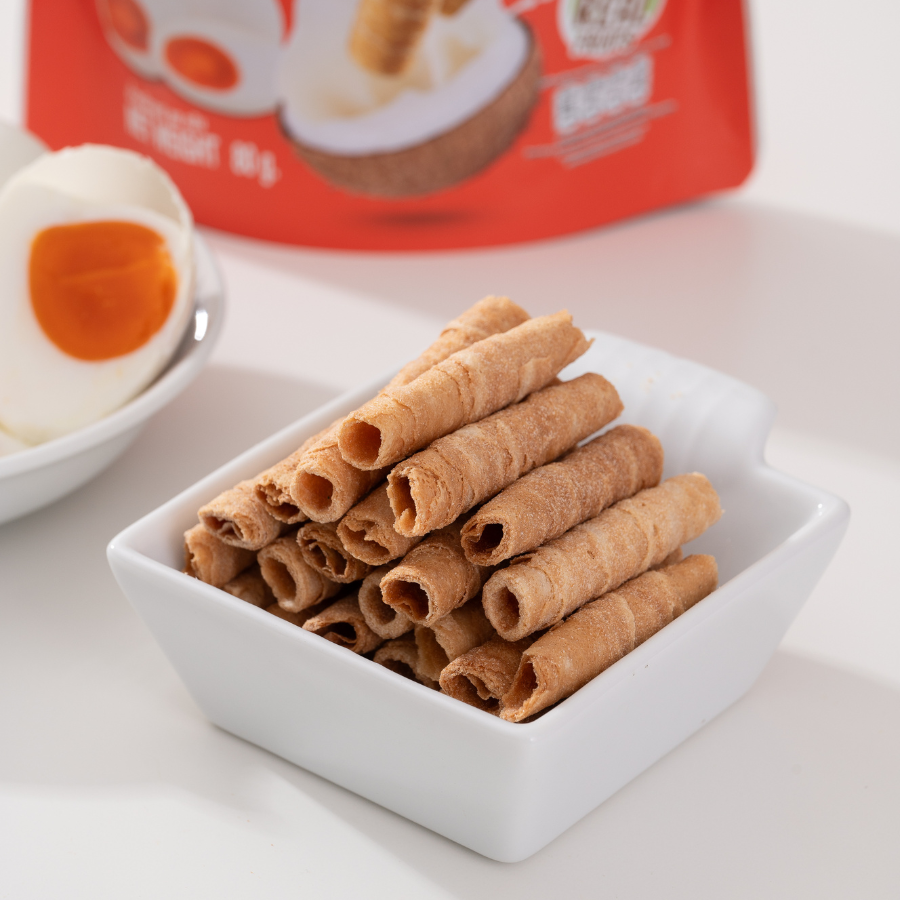 Vena วีนา Coconut Crispy Rolls ทองม้วน อบกรอบ 3 รสชาติ ขนาด 80 กรัม ทำจากกระทิแท้ อร่อย กรอบ ทานแบบพอดีคำ