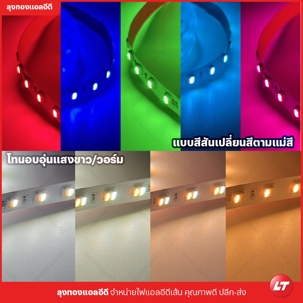 PROMAX ไฟเส้น LED RGB+CCT 5in1 24v เปลี่ยนสี และมีแสงขาว/วอร์มไวท์ ในตัว