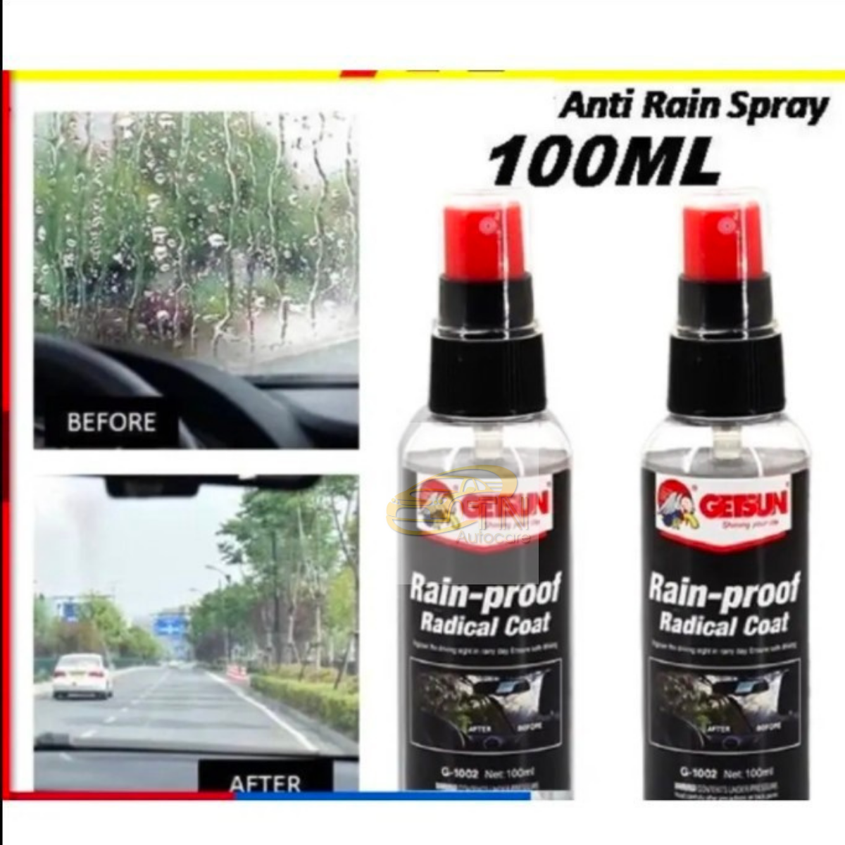 GETSUN Rain-Proof Radical Coat น้ำยาเคลือบกระจก เสปรย์เคลือบกระจกกันน้ำ 100 ml.
