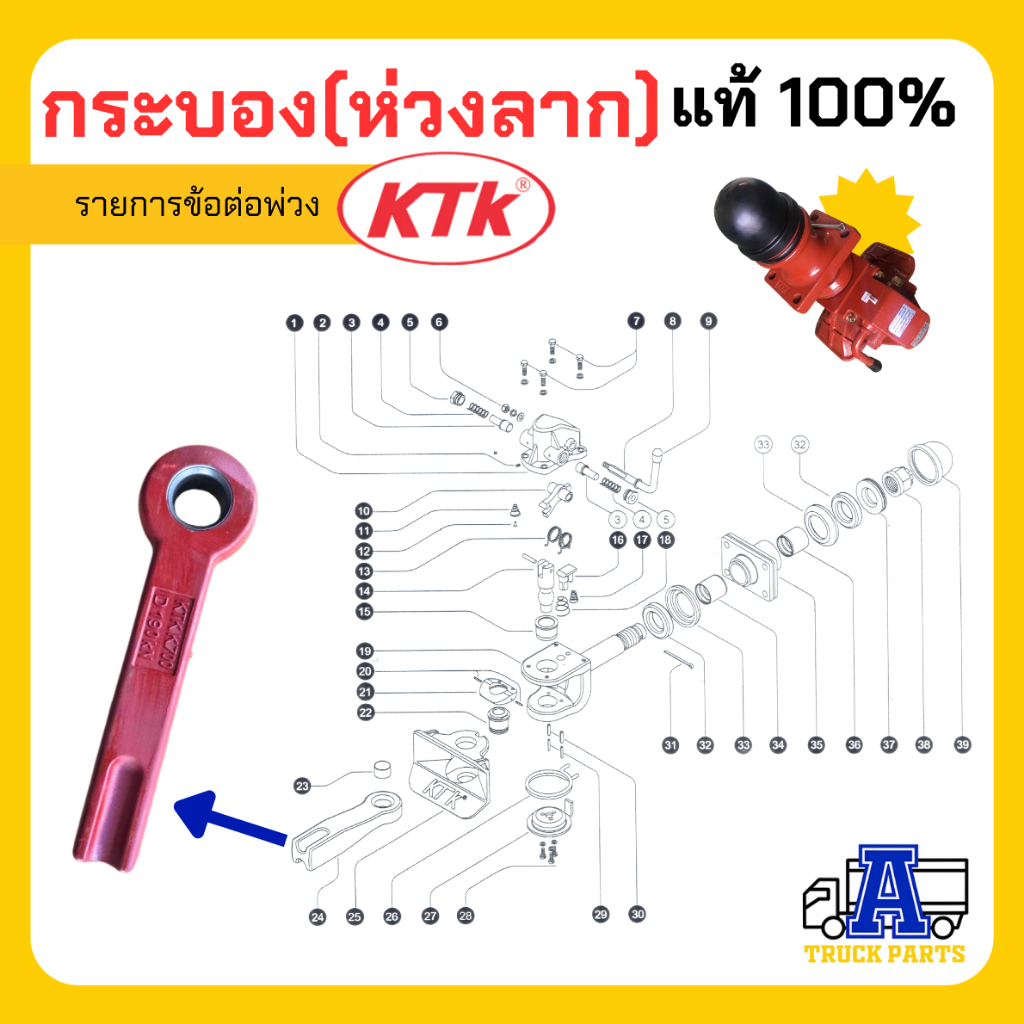 ห่วงลากชุดลำโพงKTK700 อะไหล่ลำโพงเคทีเค580/700(50มิล) ของแท้เคทีเค ห่วงลากRKG260(แกน40มิล) กระบองลากพ่วง