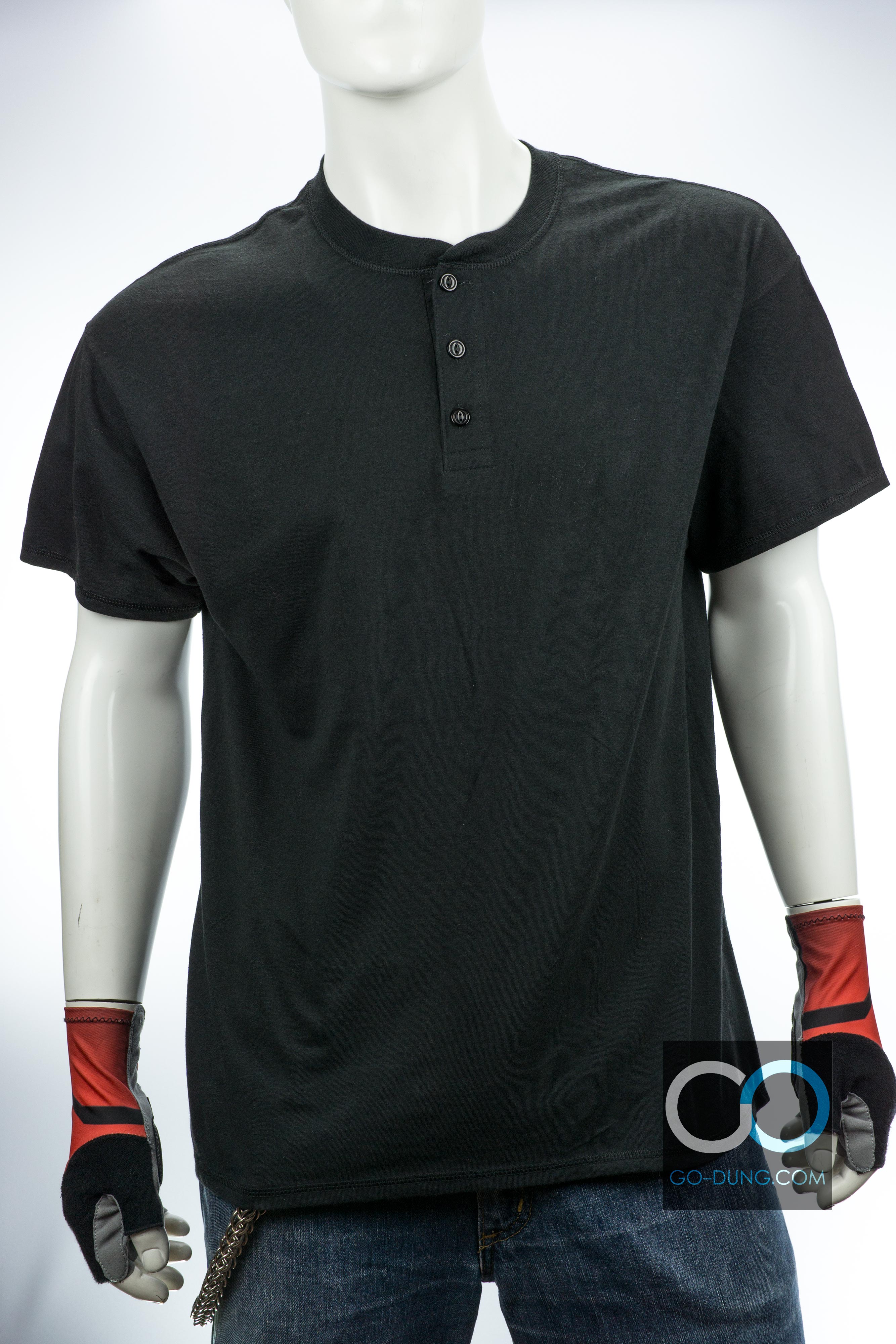 เสื้อยืดมือสอง ผ้าเรยอน สีพื้น คอกระดุม HANES ผ้าสามเนื้อ 60/28/12