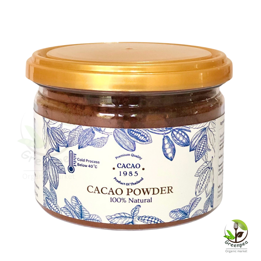 CACAO 1985 Cacao Powder Organic ผงคาเคา ออร์แกนิค ขนาด 100 กรัม ออร์แกนิค ไม่มีน้ำตาล ไม่มีแป้ง คีโต วีแกนทานได้