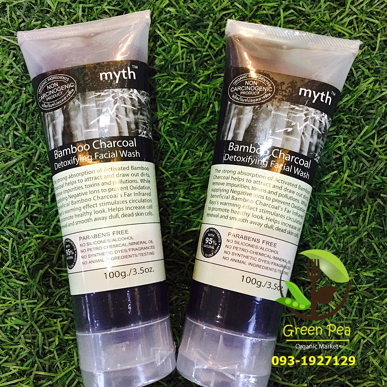 Myth เจลล้างหน้าถ่านไม้ไผ่ 100g. Bamboo Charcoal Detox Facial Wash PARABENS FREE NO SILICONES/ALCOHOL