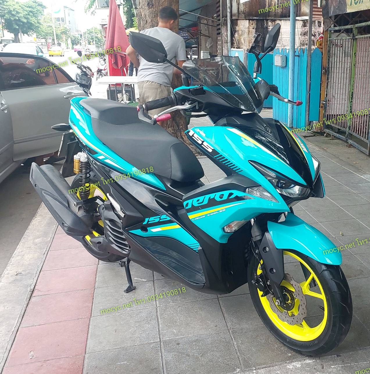 (ปิดการขายครับ) aerox สีเขียว ปี 2019 สภาพสวยไมล์น้อย โอนให้ฟรี