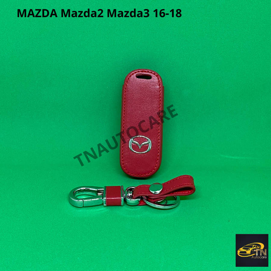 ซองกุญแจหนังสำหรับ ใส่กุญแจรีโมทรถยนต์ MAZDA Mazda2 Mazda3 16-18