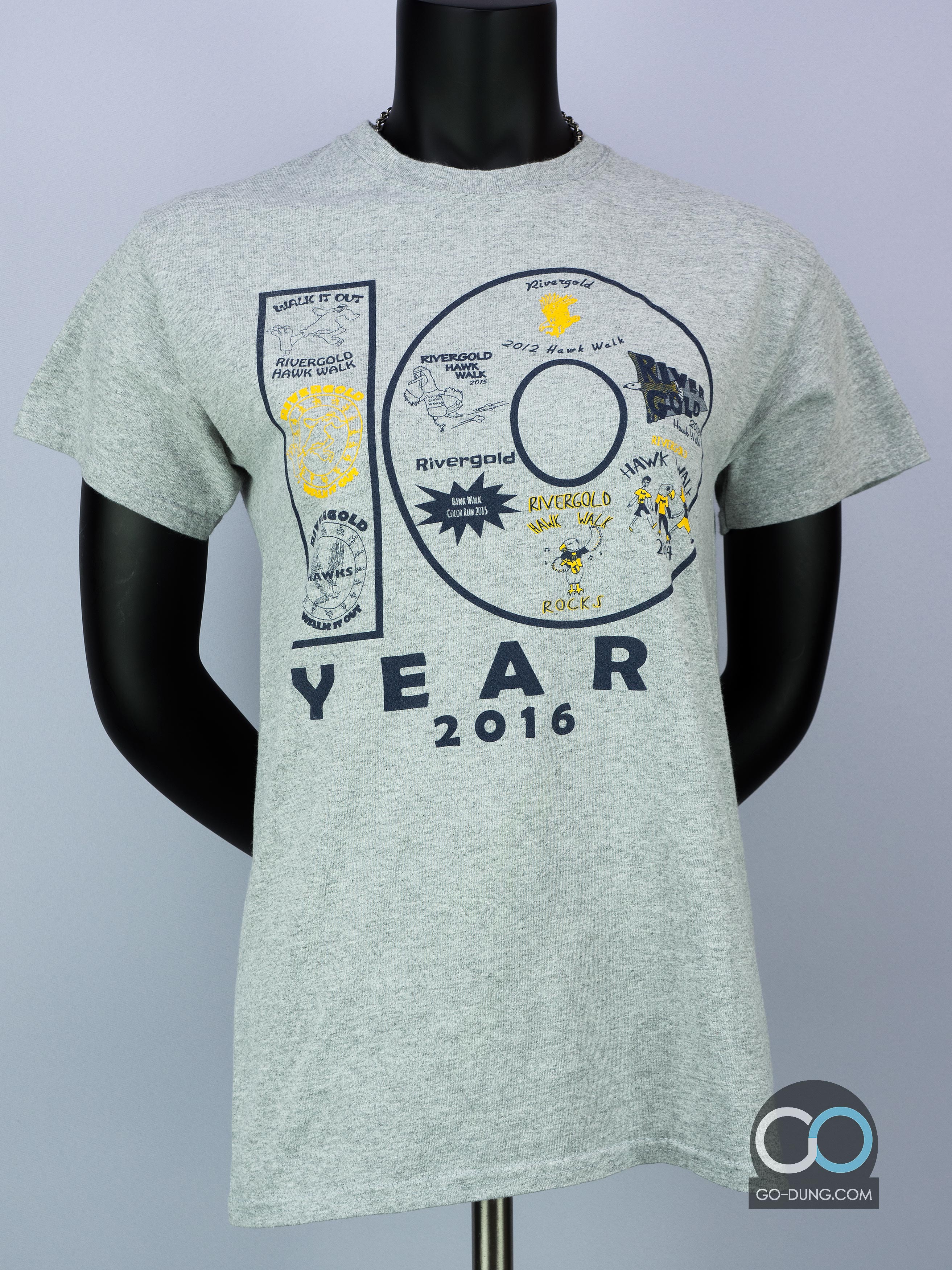 เสื้อยืดมือสอง GILDAN : 10 YEAR 2016 ผ้าผสม 90/10