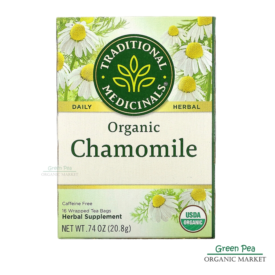 Traditional ชาคาโมมายล์ ออร์แกนิก Organic Chamomile Tea ไม่มีกาเฟอีน 16 Bags.
