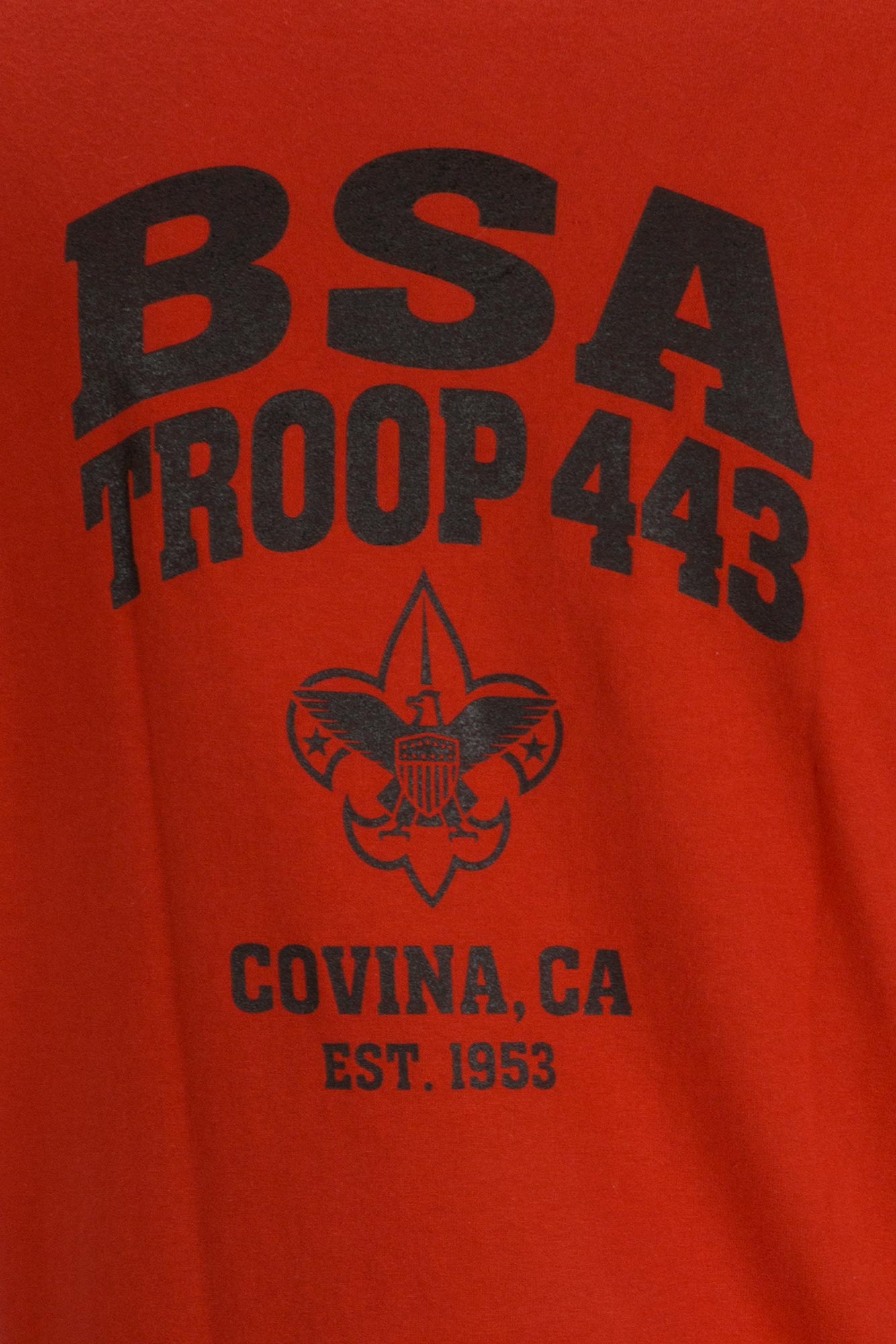 เสื้อยืดมือสอง ผ้า 100 คอตตอน ALSTYLE : BSA TROOP 443 เสื้อลูกเสือ USA สภาพดี