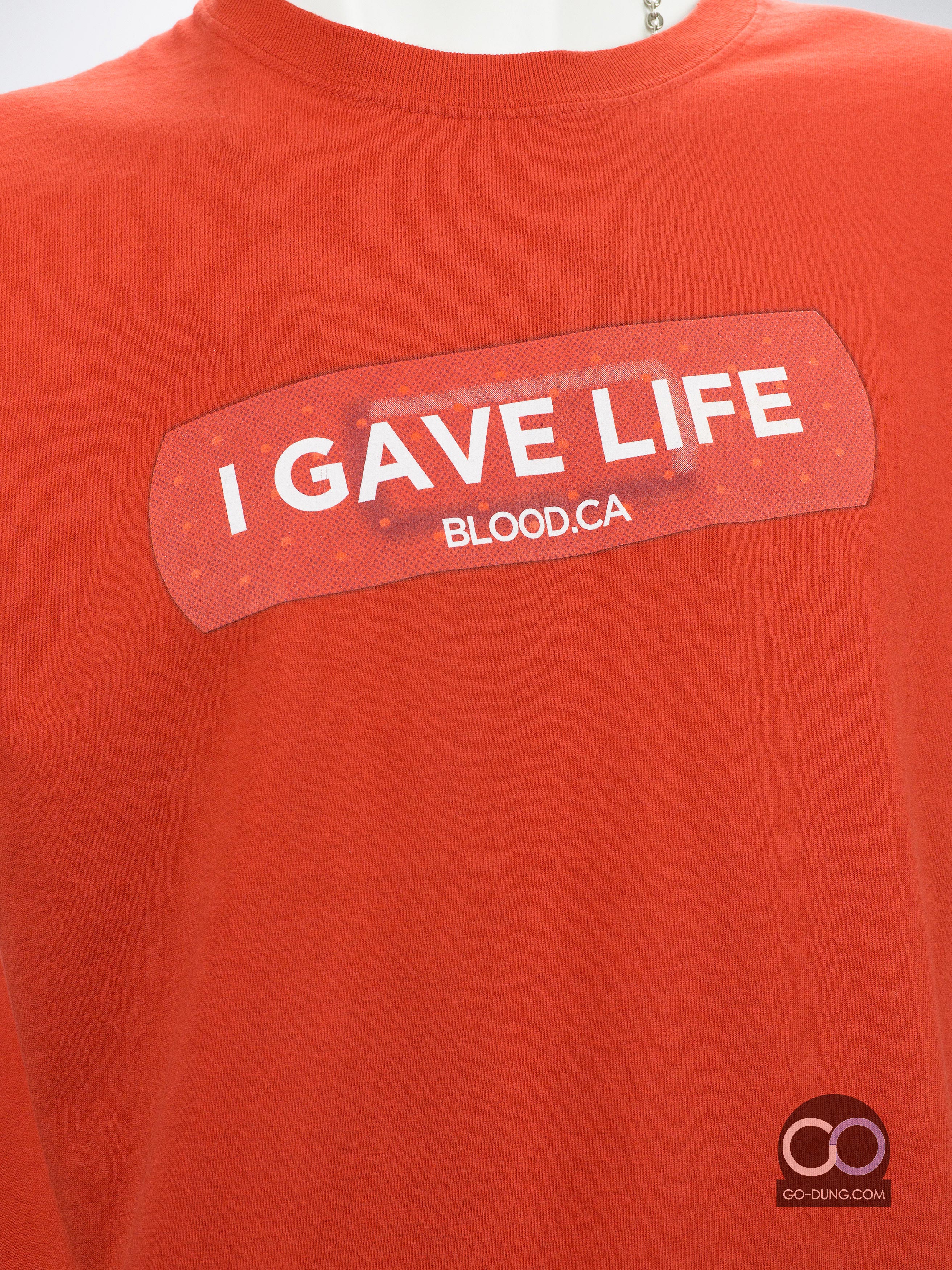 เสื้อยืดมือสอง GILDAN : I GAVE LIFE BLOOD.CA ผ้า 100 คอตตอน