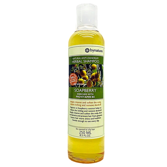 แชมพูมะคำดีควาย bynature Soapberry Herbal Shampoo ขจัดรังแค แก้คันศรีษะ รักษาชันตุ