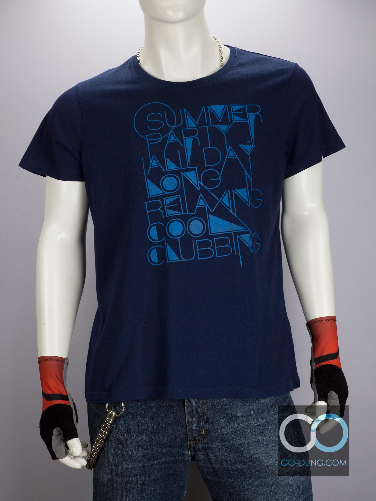 เสื้อยืดมือสอง HOUSE : SUMMER PARTY ALL DAY LONG RELAXING COOL CLUBBING ผ้า 100 คอตตอน