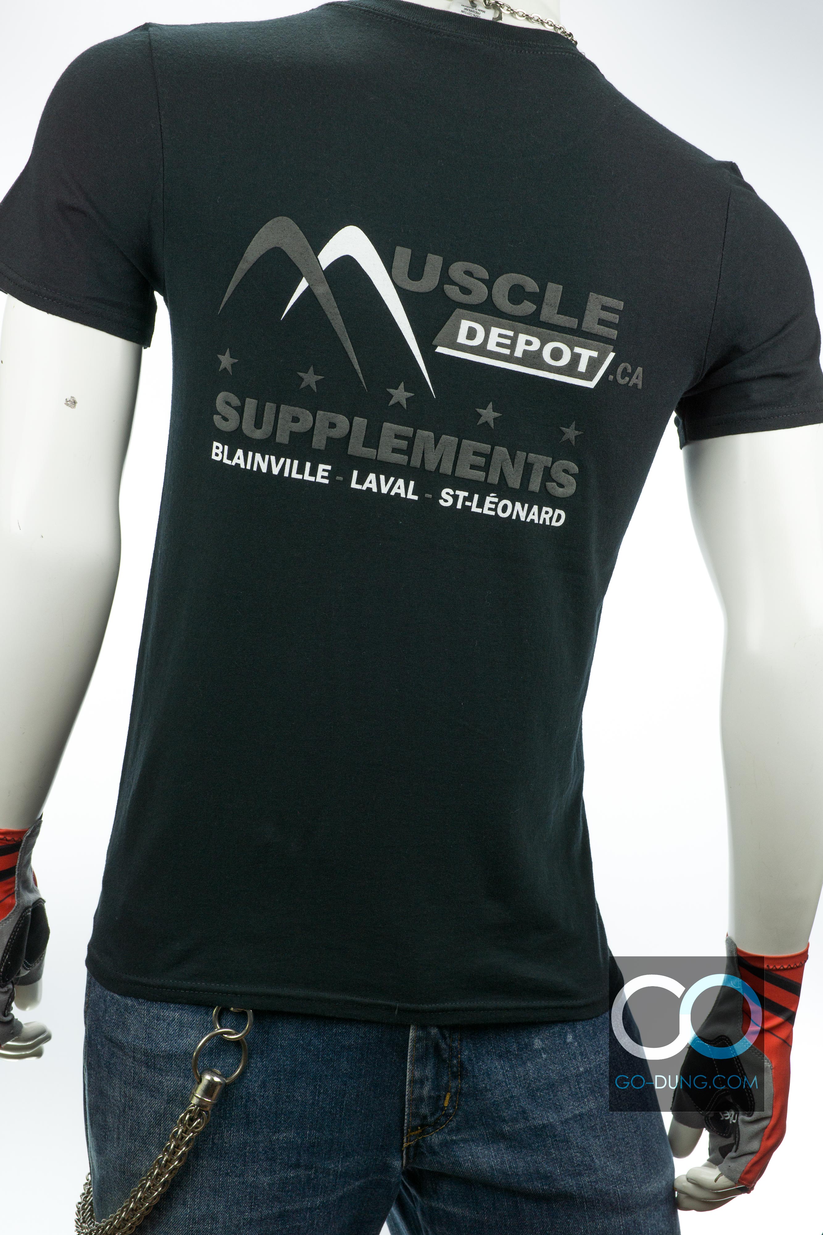 เสื้อยืดมือสอง USA GILDAN : MUSCLE DEPOT ผ้า 100 คอตตอน