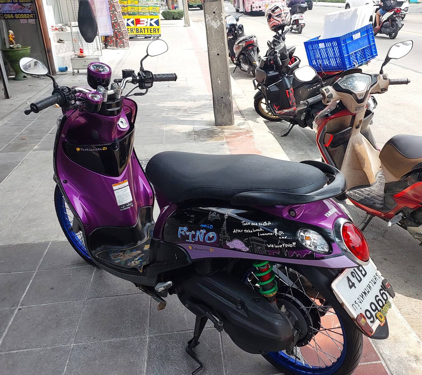 (ปิดการขายก็ได้ครับ) fino สีม่วงดำ ทะเบียนสวย 9966 กรุงเทพมหานคร