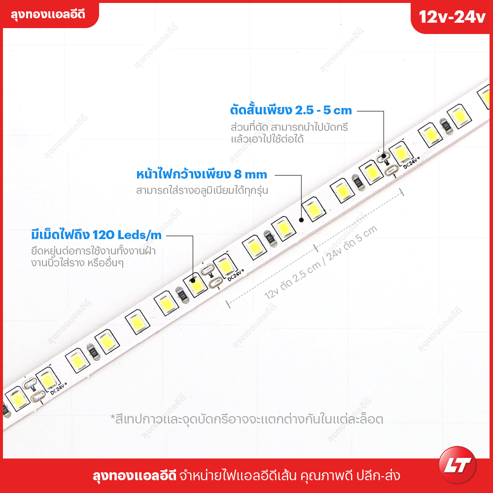 LUMEX LMV07 (XT2835-120-12) ไฟเส้น LED Strip (ขาว/วอร์ม/2,700k/4,000k/5,000k)