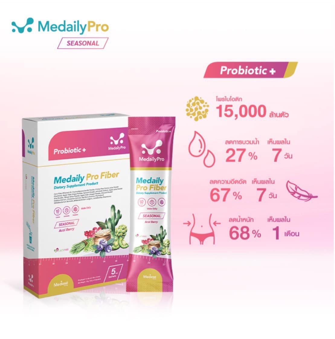 Medaily Pro Fiber Plus รสชาติใหม่ Acaiberry