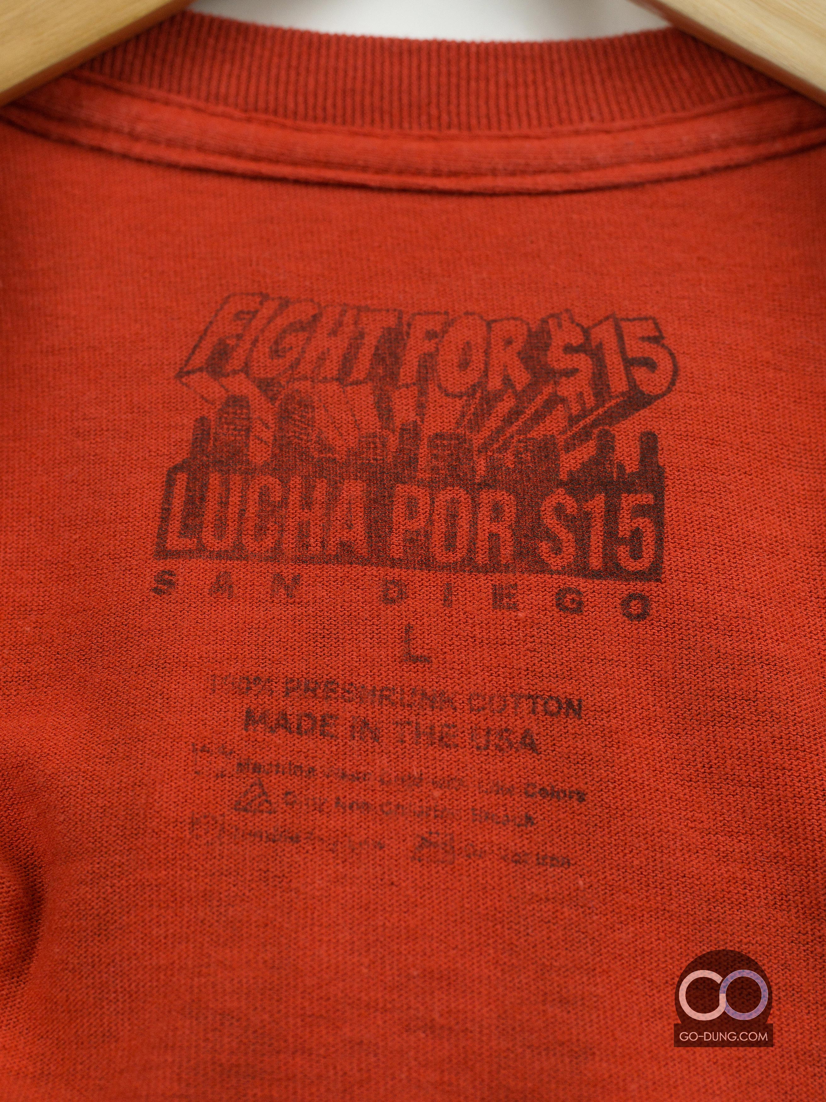เสื้อยืดมือสอง FIGHT FOR $15 : LUCHA POR S15 SAN DIEGO ผ้า 100 คอตตอน