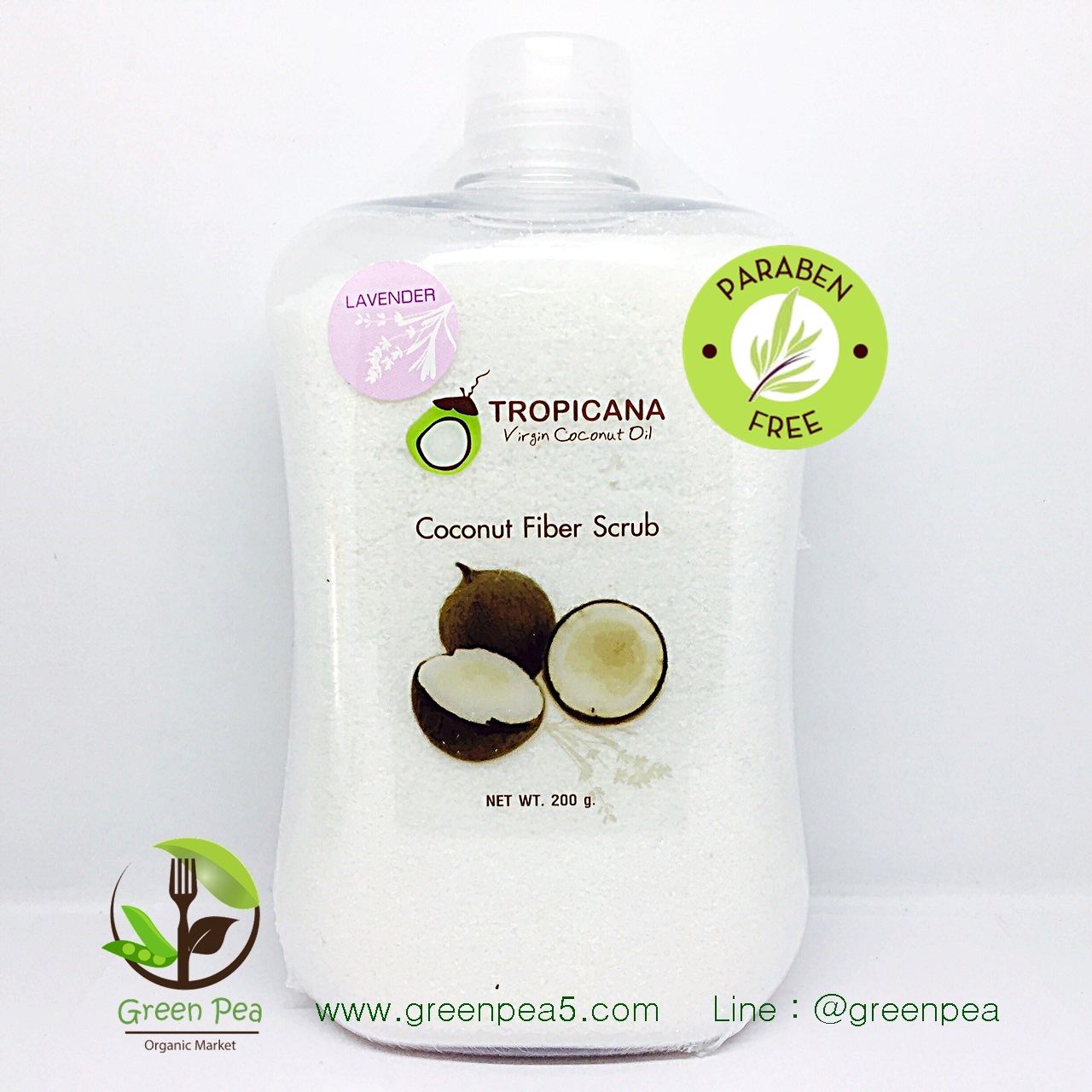 ผงขัดผิวมะพร้าว TROPICANA 200G. COCONUT BODY& FACE SCRUB "TROPICANA"