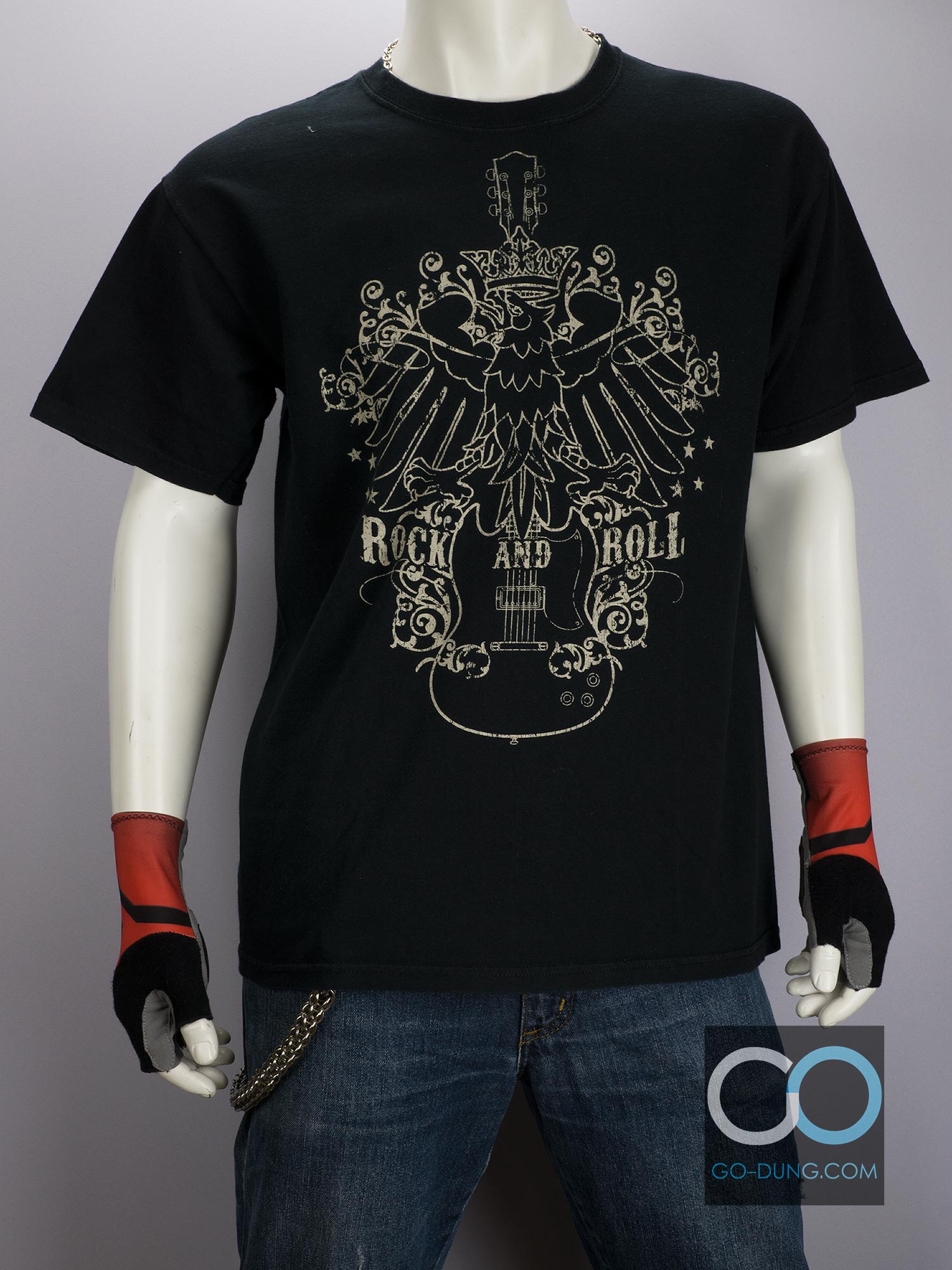 เสื้อยืดมือสอง Rock and Roll ผ้า 100 คอตตอน ยี่ห้อ GILDAN
