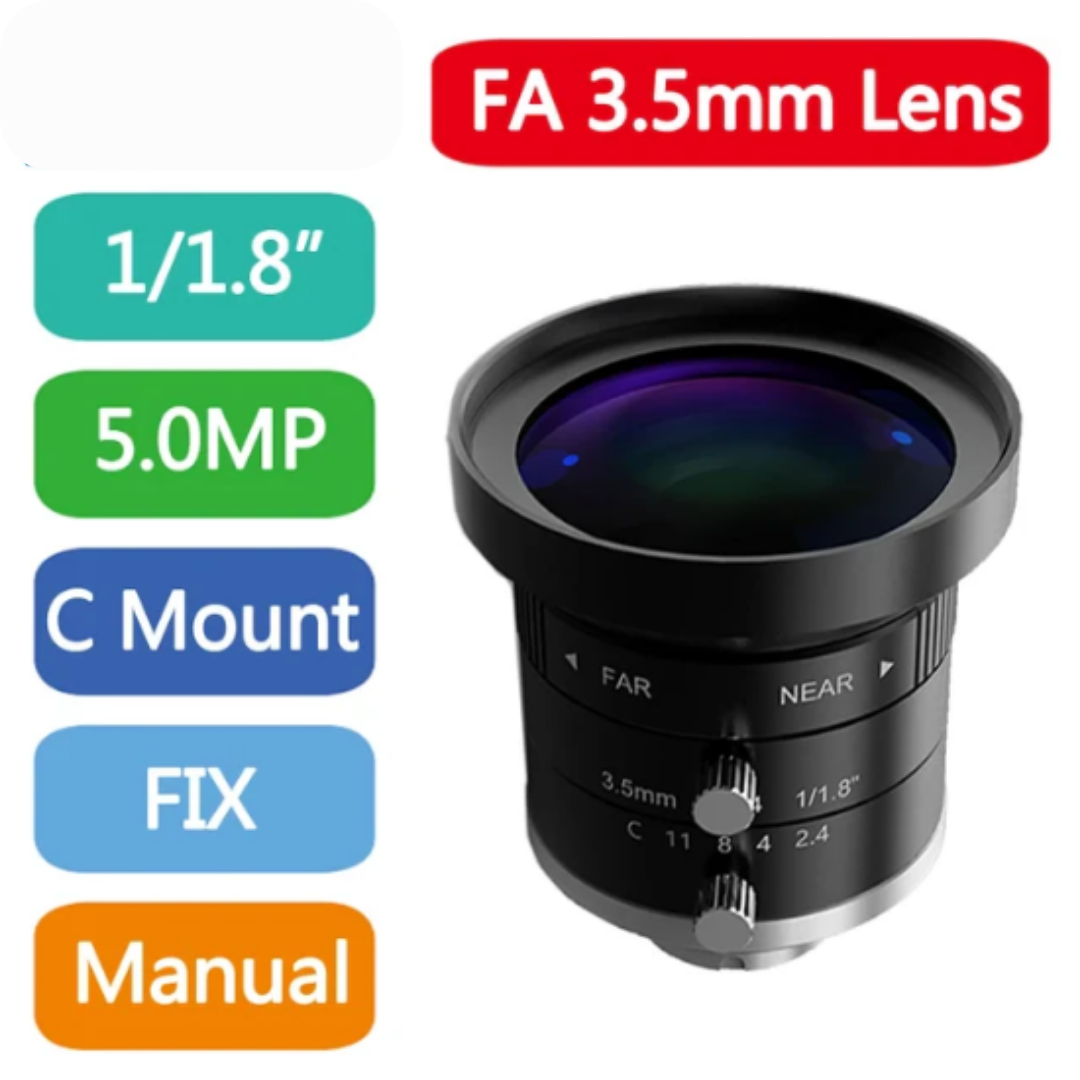 Machine Vision Lens 5MP Focal F2.0 1/1.8Inch C Mount เลนส์