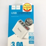 หัวชาร์จ hoco C15 USB X3 / 3.0A