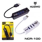 NUBWO NCR-100 (3 PORT USB 2.0 + CARD READER) *ระบุสี