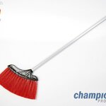 ไม้กวาดเส้นใยไนล่อน CHAMPION รุ่นใหญ่ ขนแข็ง สีแดง