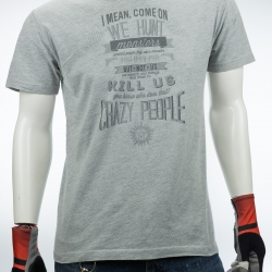 เสื้อยืดมือสอง SUPERNATURAL : KILL US CRAZY PEOPLE ผ้า 100 คอตตอน