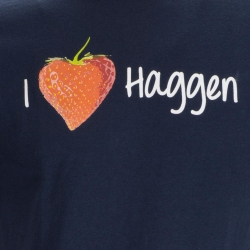 เสื้อยืดมือสอง PORT AND COMPANY : I LOVE HAGGEN ผ้า 100 คอตตอน
