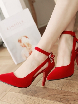 พรีออเดอร์ รองเท้าหัวแหลมส้นสูง รองเท้าส้นเข็มไซส์ใหญ่ รองเท้าคัทชูหัวแหลมไซส์เล็ก 30-52 รหัส Y-6023