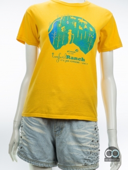 เสื้อยืดมือสอง GILDAN : TREFOIL RANCH IT'S YOUR ADVENTURE ผ้า 100 คอตตอน