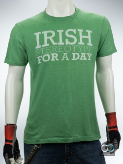 เสื้อยืดมือสอง FUN : IRISH STEREOTYPE FOR A DAY ผ้า 100 คอตตอน